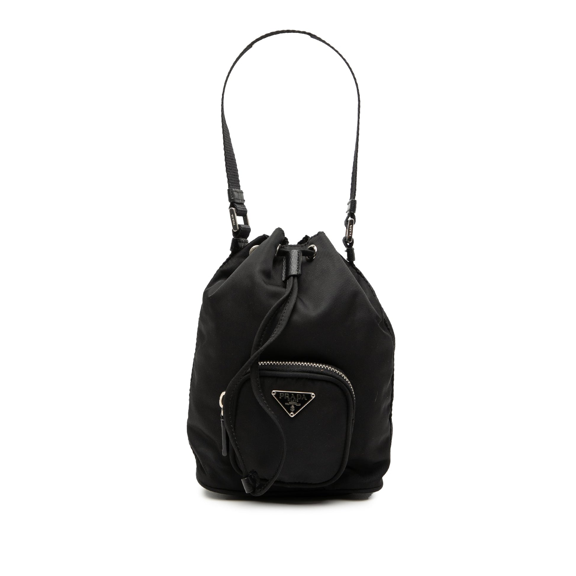 Prada Mini Tessuto Drawstring Bucket Bag