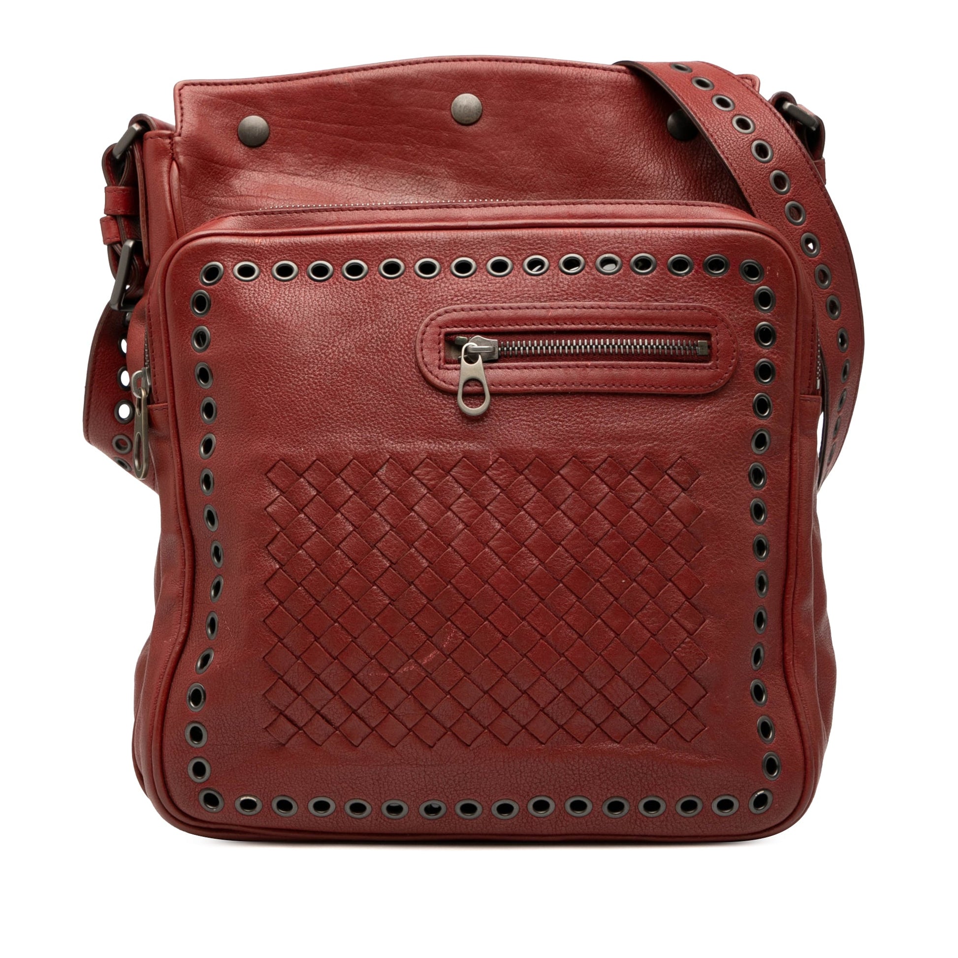 Bottega Veneta Nappa Intrecciato Grommet Crossbody