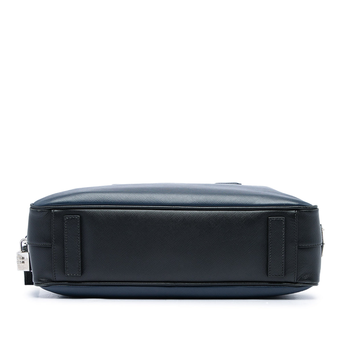Prada Bicolor Saffiano Business Bag — Blue