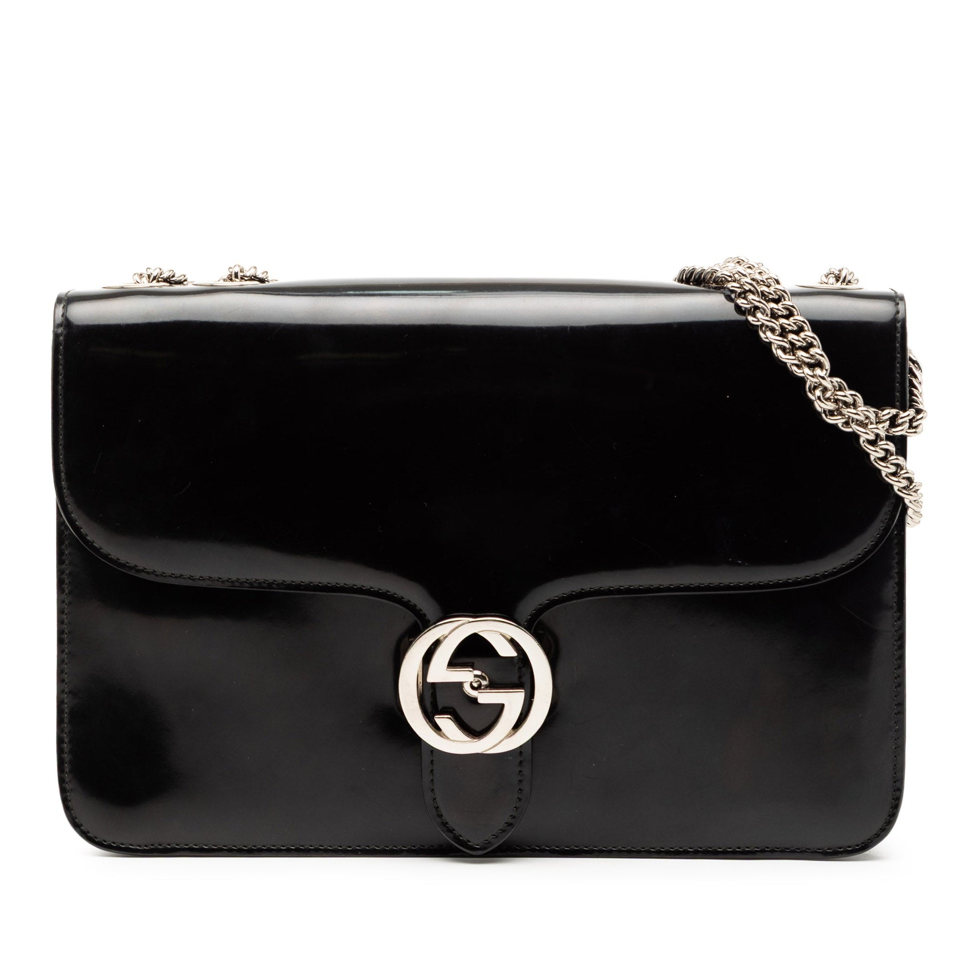 Gucci Medium Patent Dollar Interlocking G Crossbody