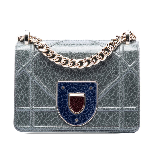 Dior Mini Crackled Deerskin Diorama Flap