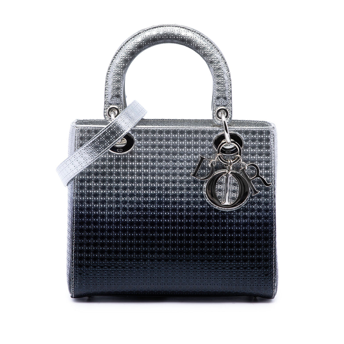 Dior Medium Ombre Metallic Patent Microcannage Lady Dior