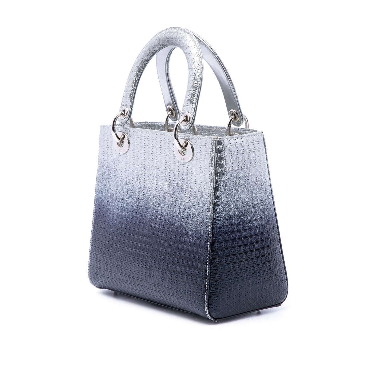 Dior Medium Ombre Metallic Patent Microcannage Lady Dior