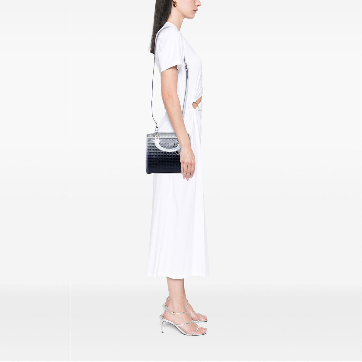 Dior Medium Ombre Metallic Patent Microcannage Lady Dior