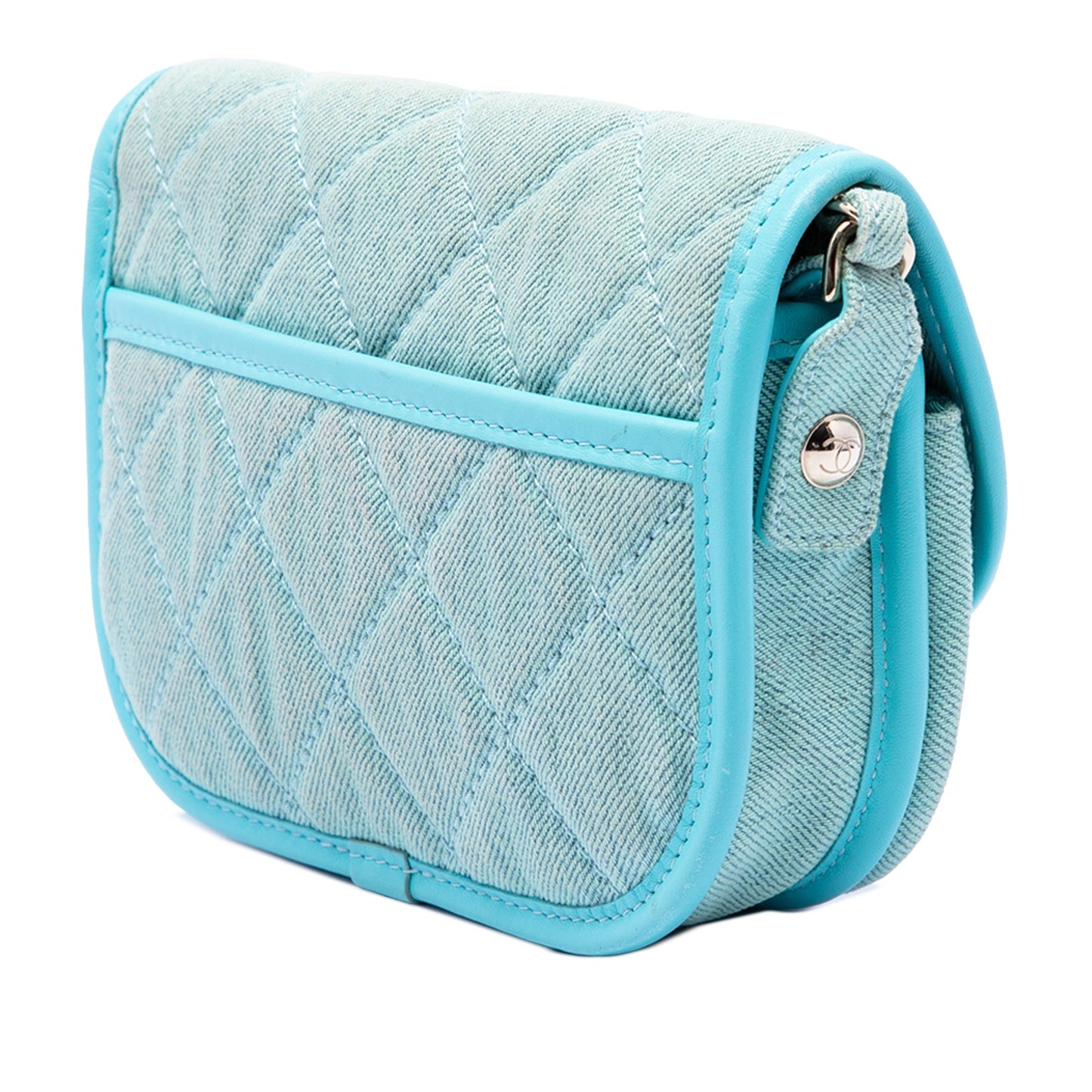 Chanel Mini CC Quilted Denim Messenger Flap