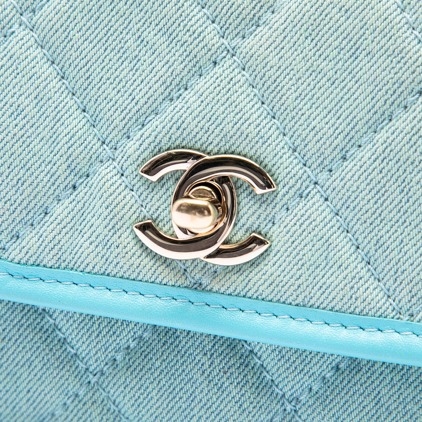Chanel Mini CC Quilted Denim Messenger Flap
