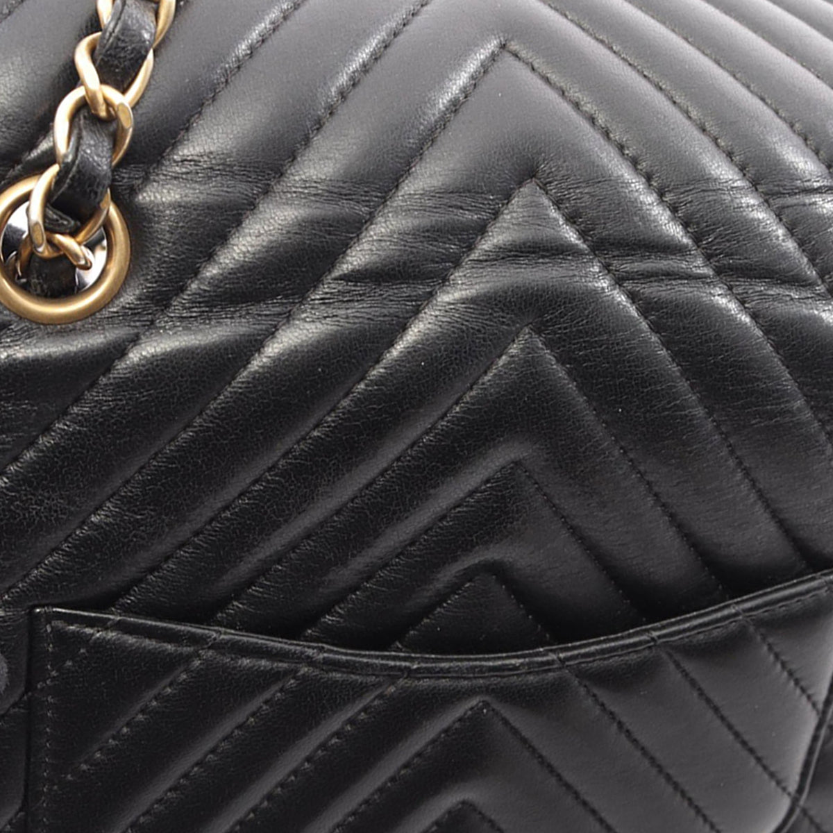 Chanel Mini Square Classic Chevron Lambskin Single Flap