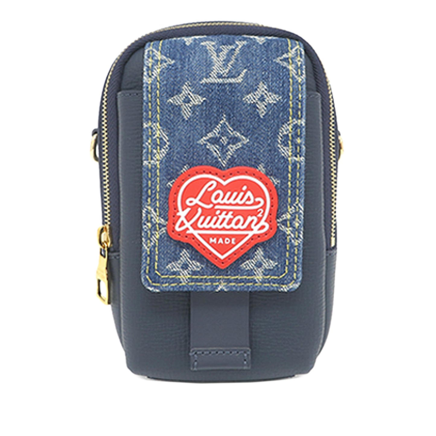Louis Vuitton Nigo Monogram Denim and Taurillon Double Phone Pouch