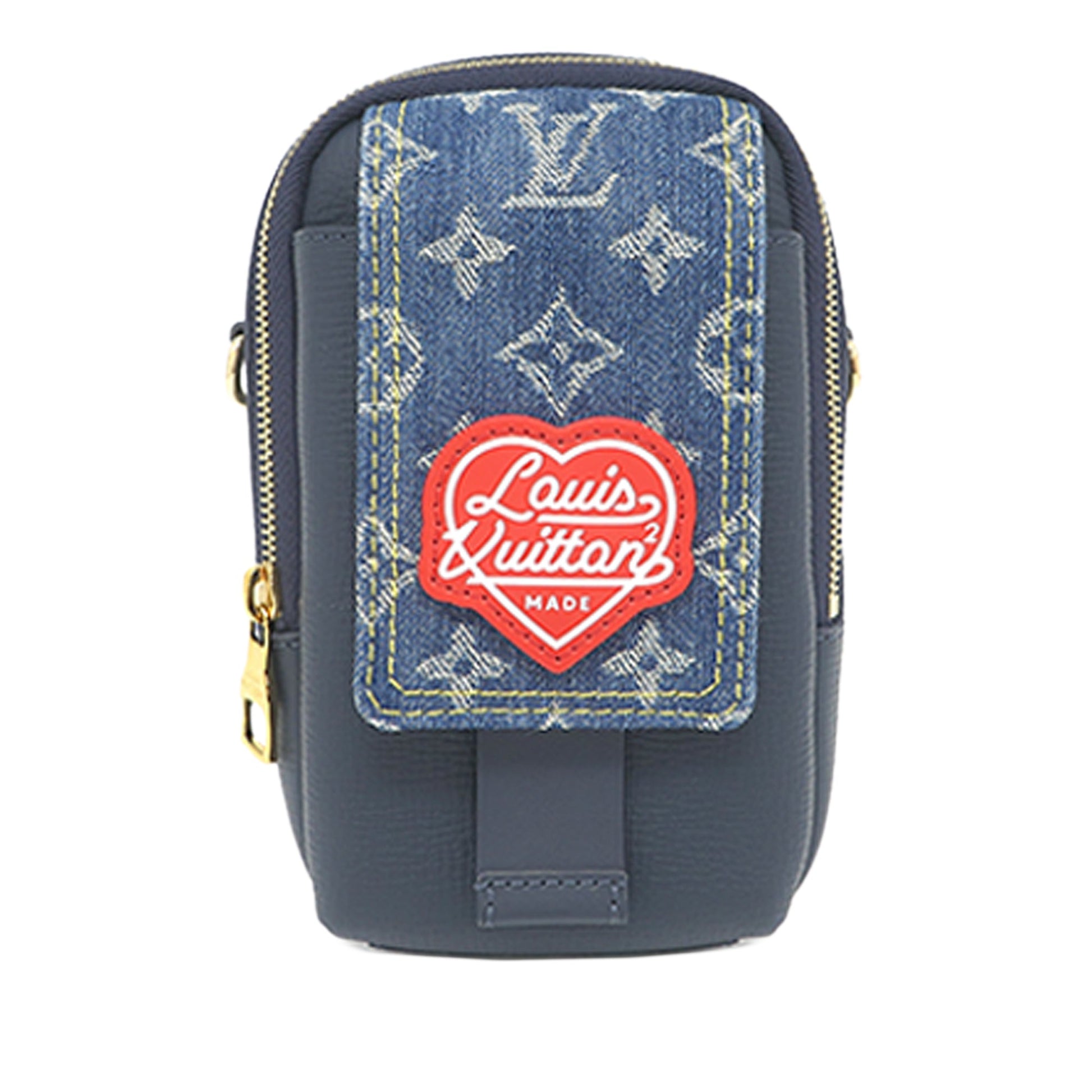 Louis Vuitton Nigo Monogram Denim and Taurillon Double Phone Pouch