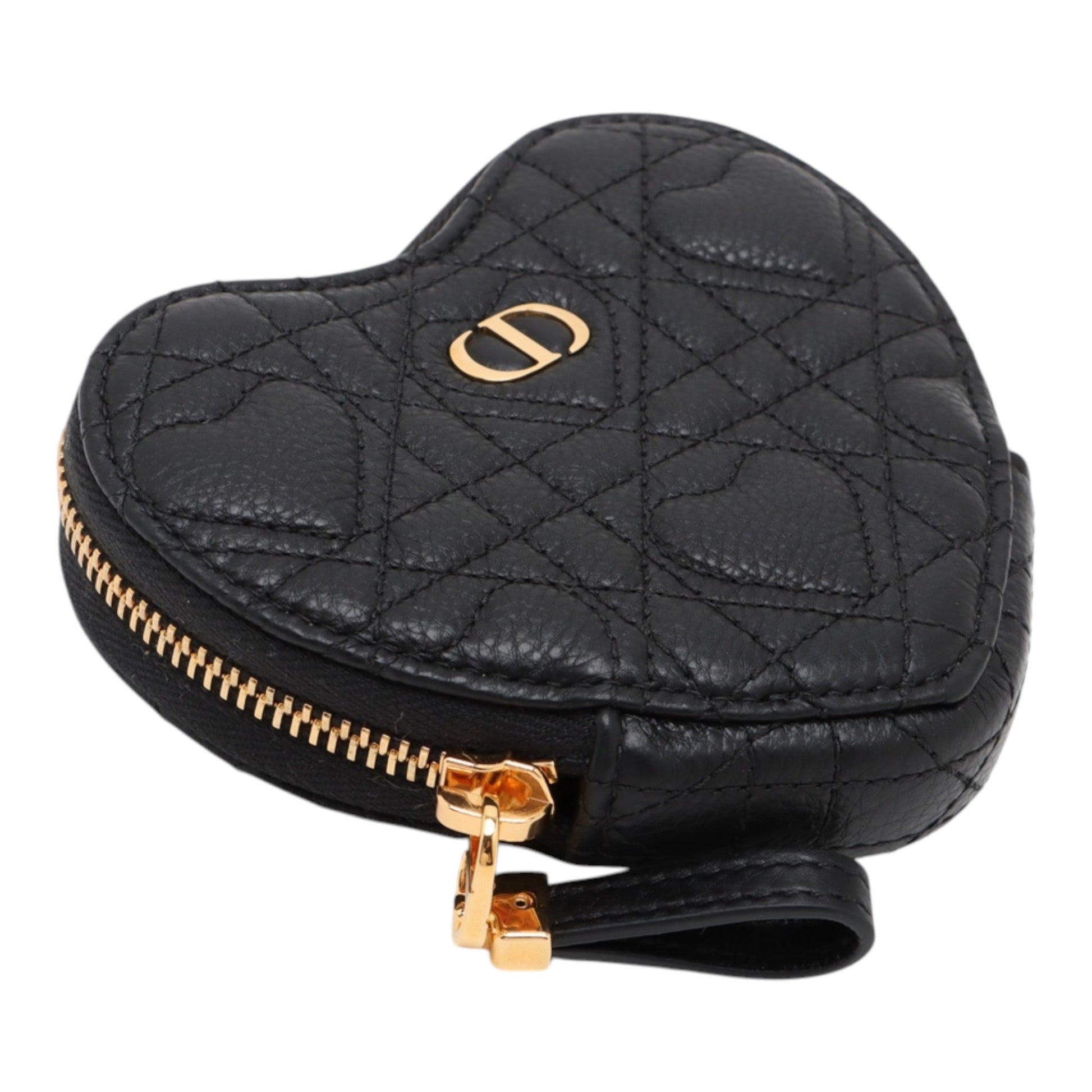 Dior DiorAmour Calfskin Cannage Caro Heart Pouch With Chain