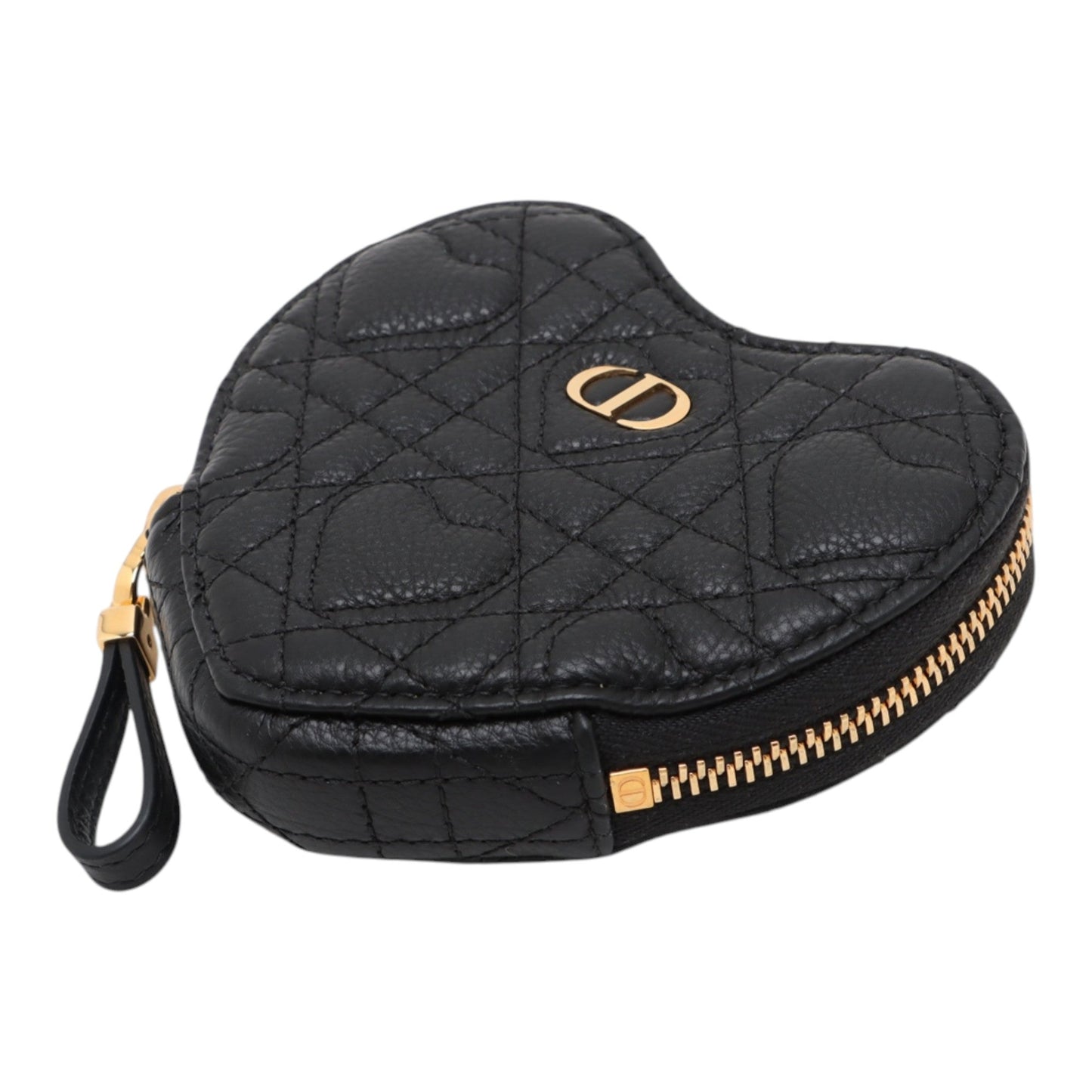 Dior DiorAmour Calfskin Cannage Caro Heart Pouch With Chain
