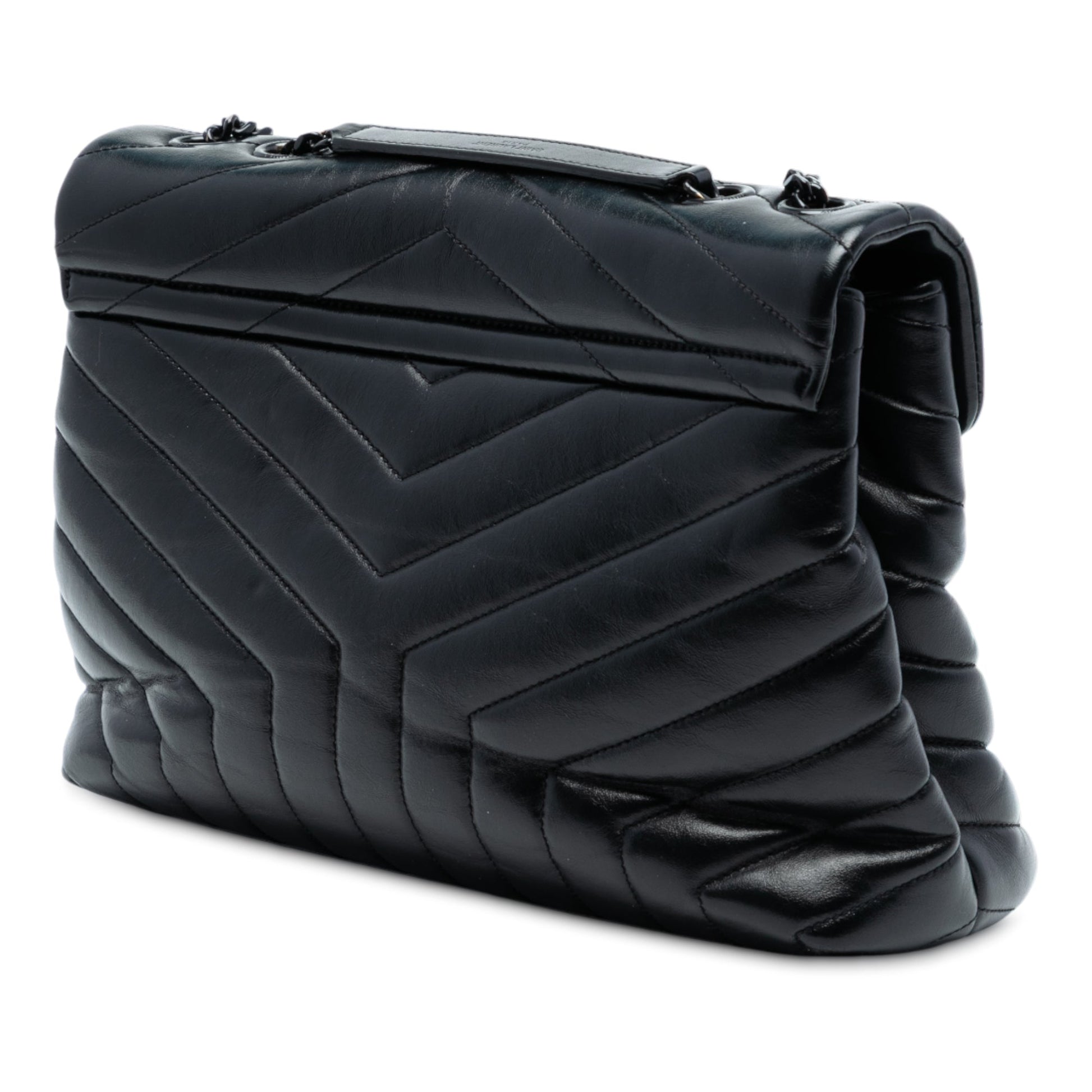 Saint Laurent Medium Matelasse Calfskin Monogram Monochrome LouLou Shoulder Bag