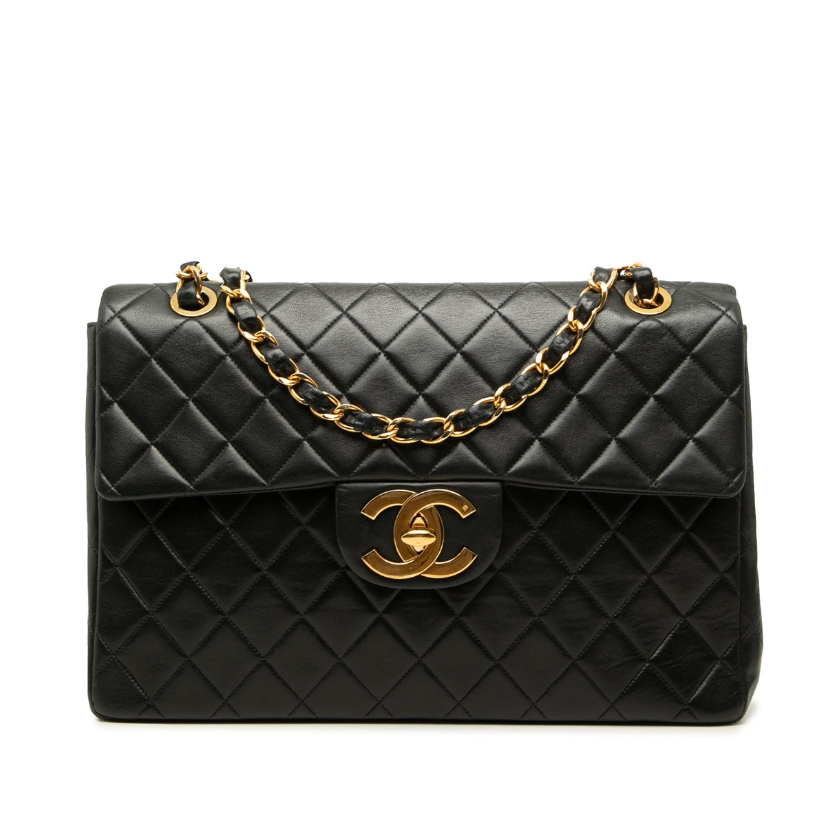 Chanel Maxi XL Classic Lambskin Single Flap — Black