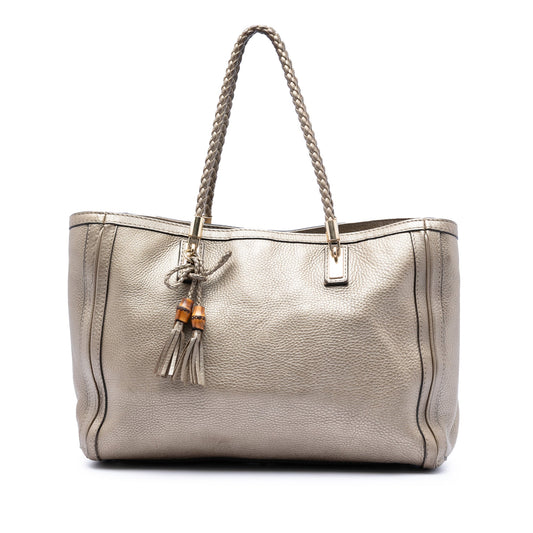 Metallic Grained Leather Bella Tote