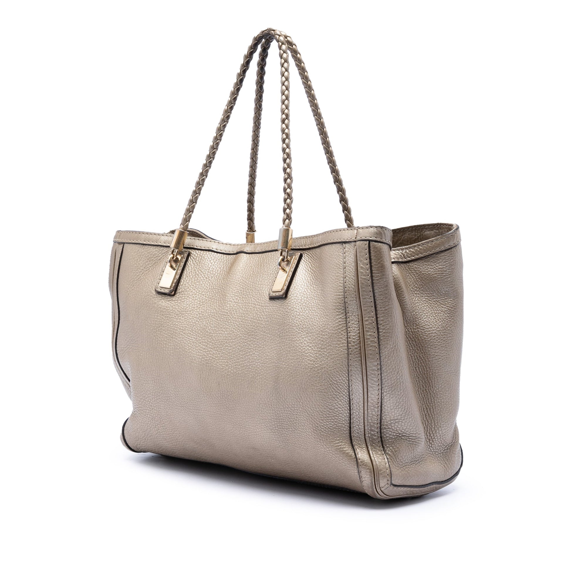 Metallic Grained Leather Bella Tote