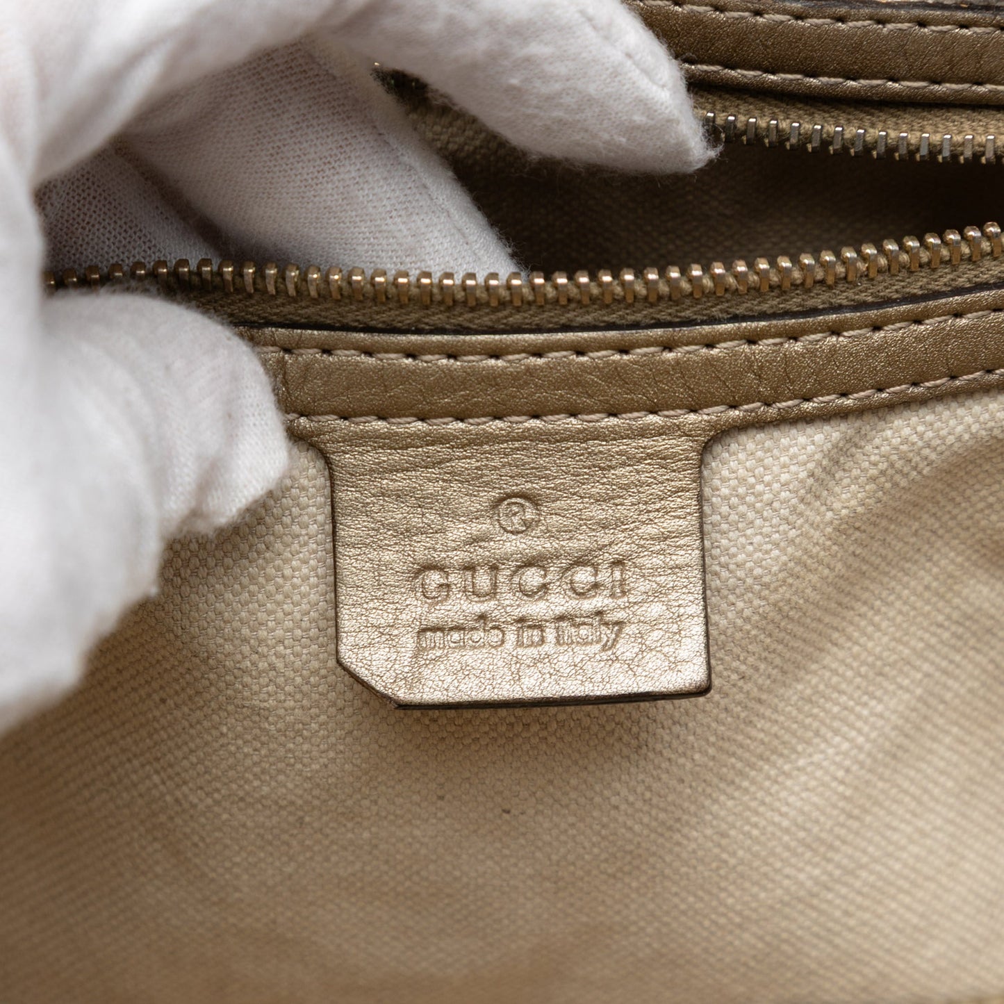 Metallic Grained Leather Bella Tote