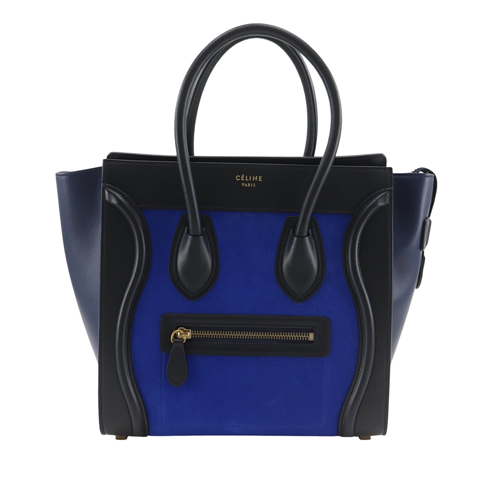 Celine Micro Tricolor Nubuck and Calfskin Luggage Tote