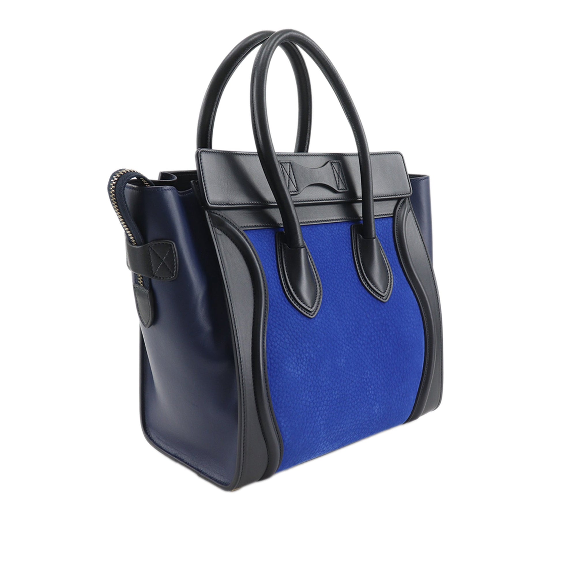 Celine Micro Tricolor Nubuck and Calfskin Luggage Tote