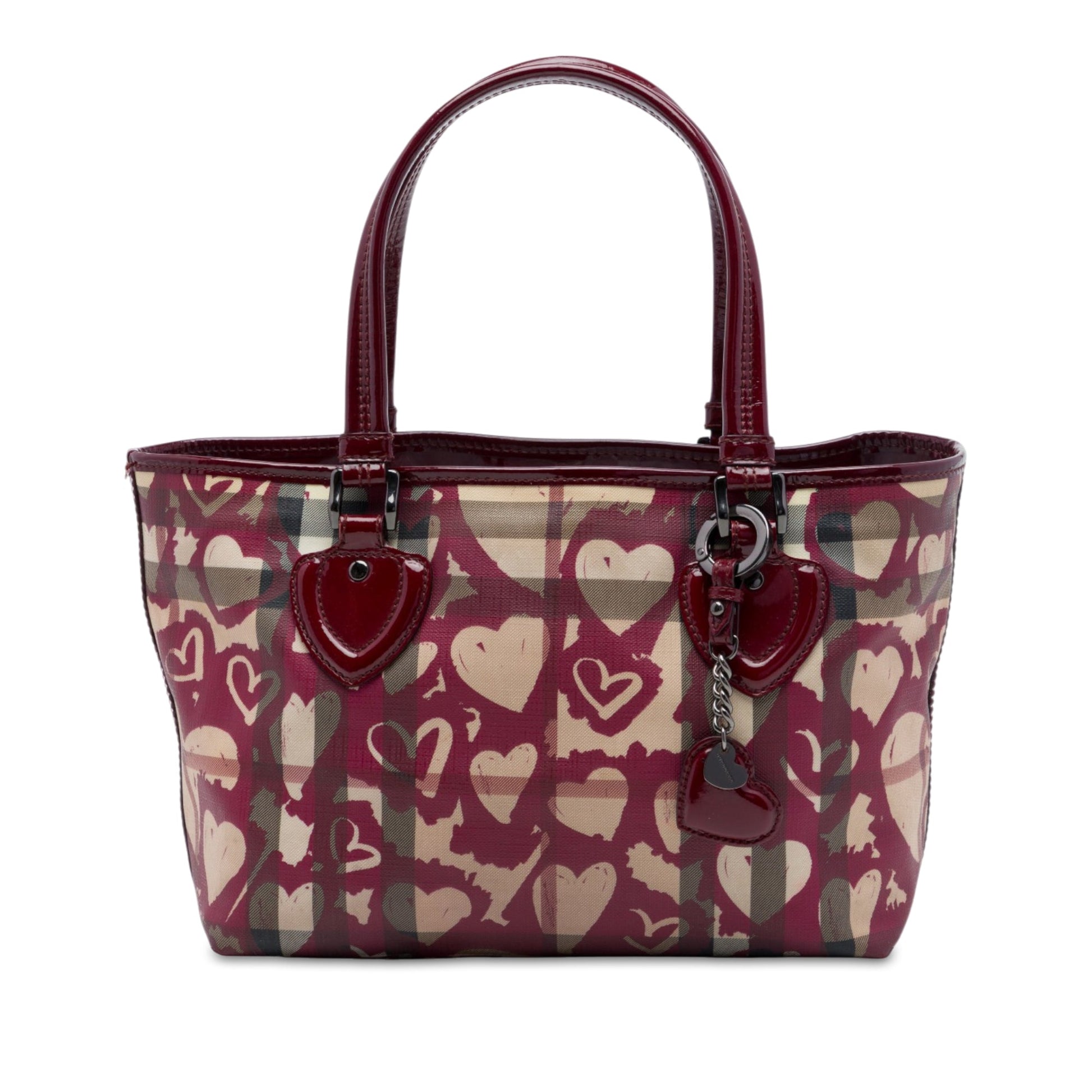 Burberry House Check Coated Canvas Hearts Gracie Tote