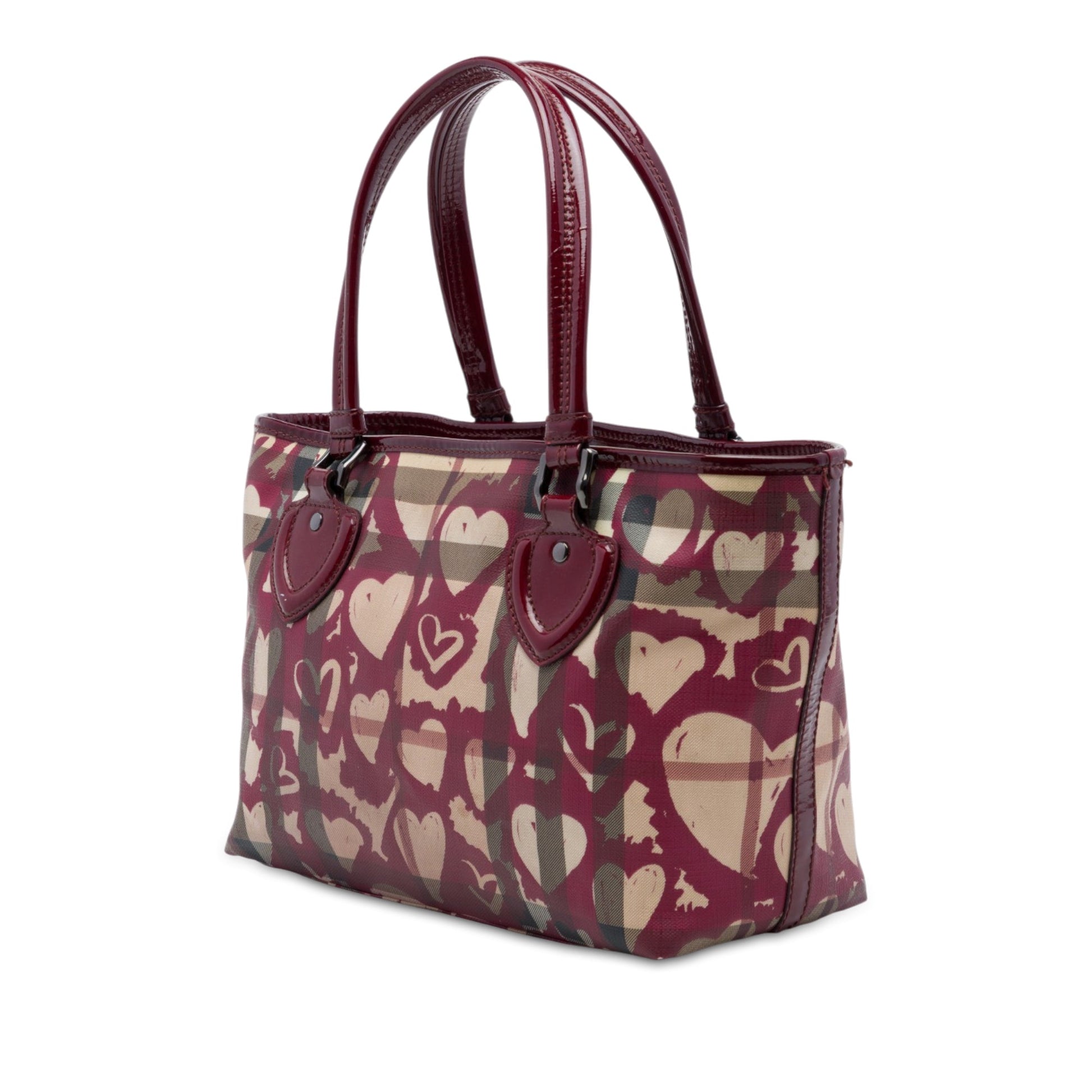 Burberry House Check Coated Canvas Hearts Gracie Tote