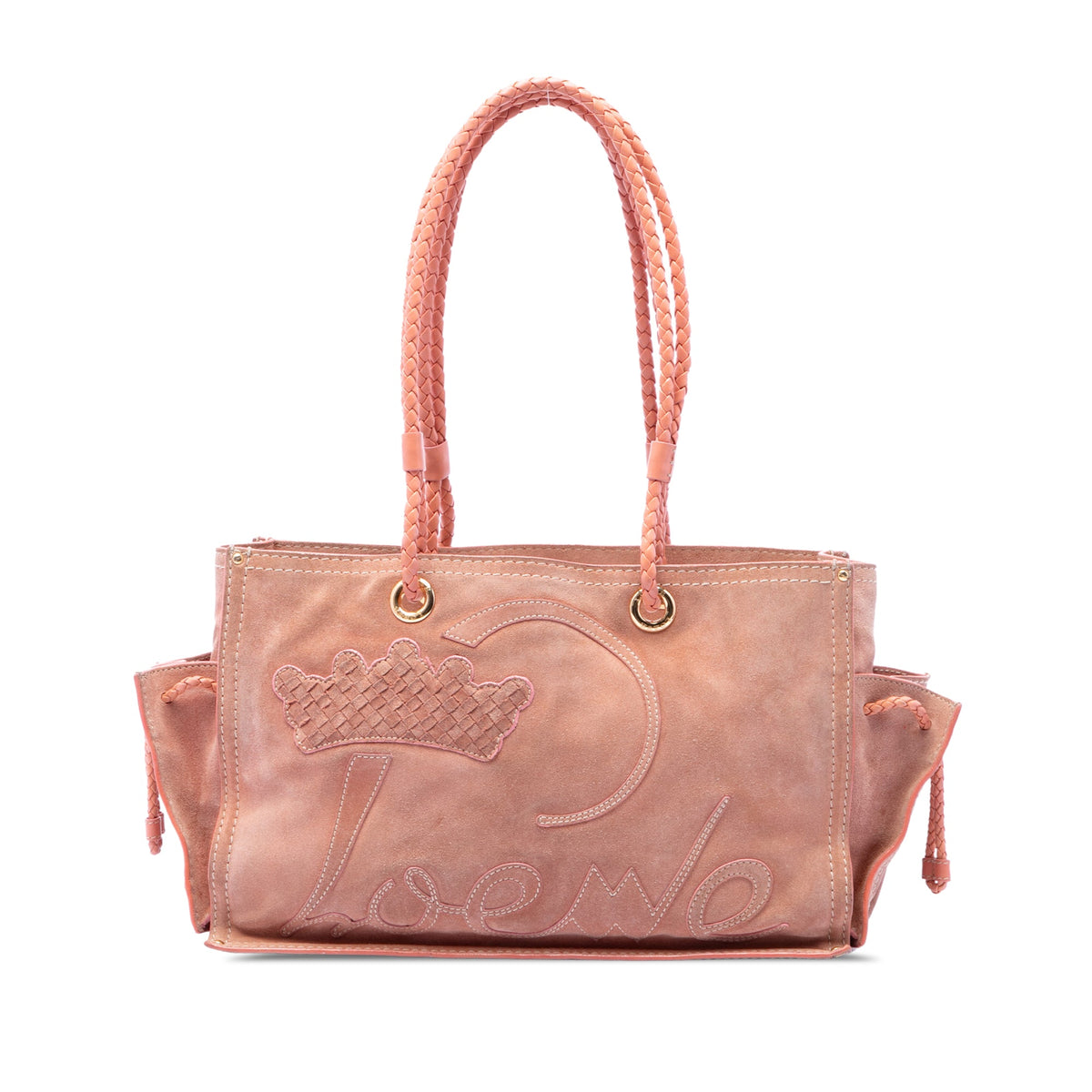 LOEWE Suede Crown Logo Shopper Tote