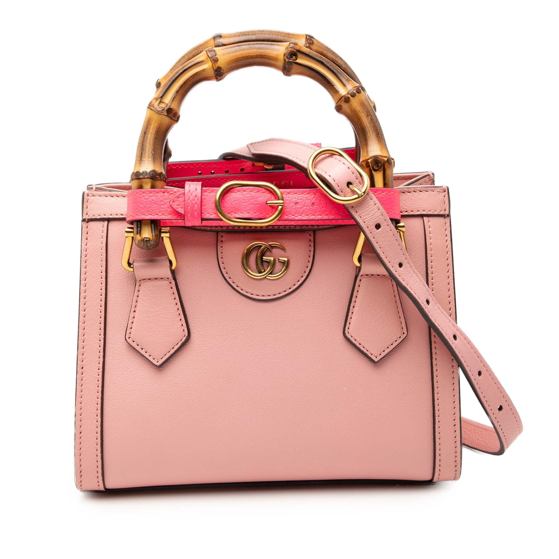 Gucci Mini Calfskin Bamboo Diana Satchel