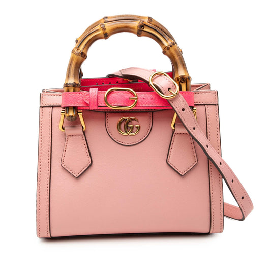 Gucci Mini Calfskin Bamboo Diana Satchel