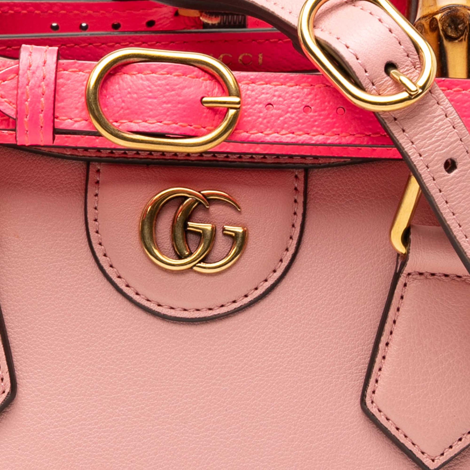 Gucci Mini Calfskin Bamboo Diana Satchel