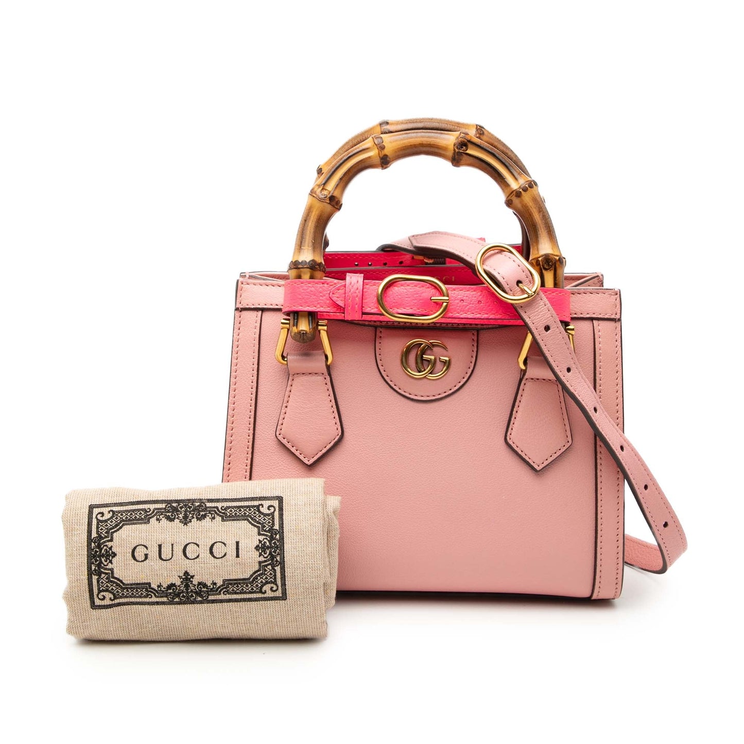 Gucci Mini Calfskin Bamboo Diana Satchel