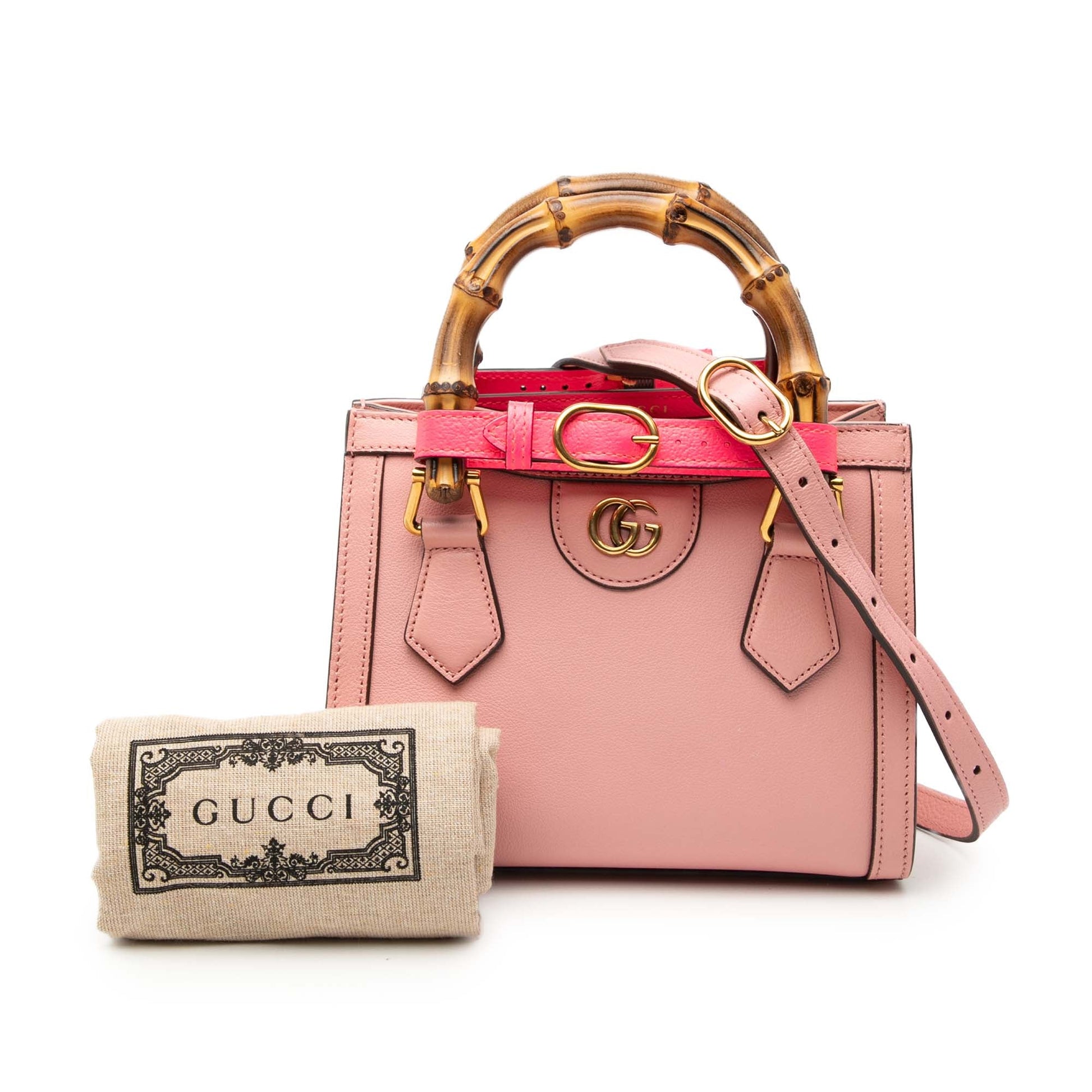 Gucci Mini Calfskin Bamboo Diana Satchel