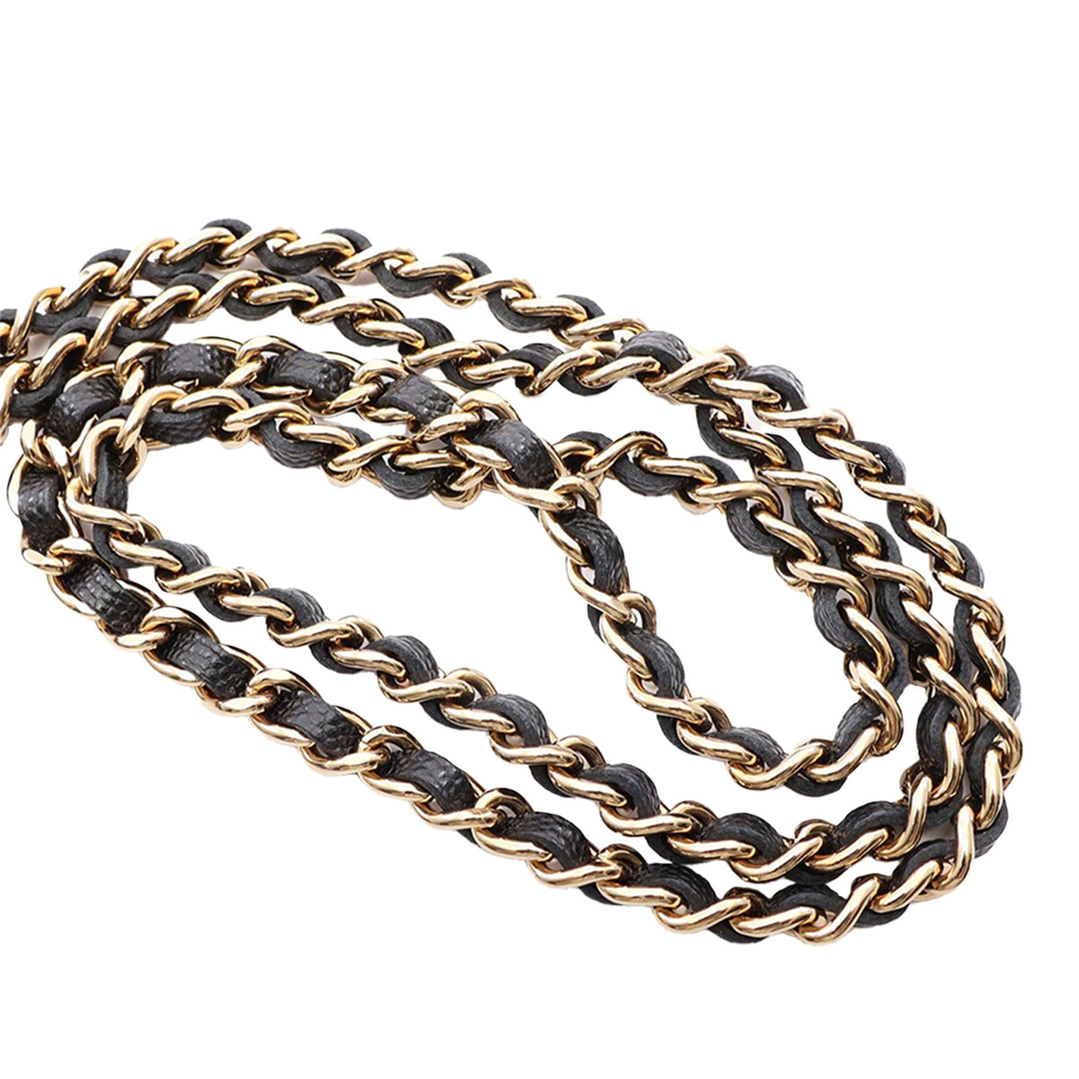 Chanel CC Quilted Caviar Wallet on Chain — Black