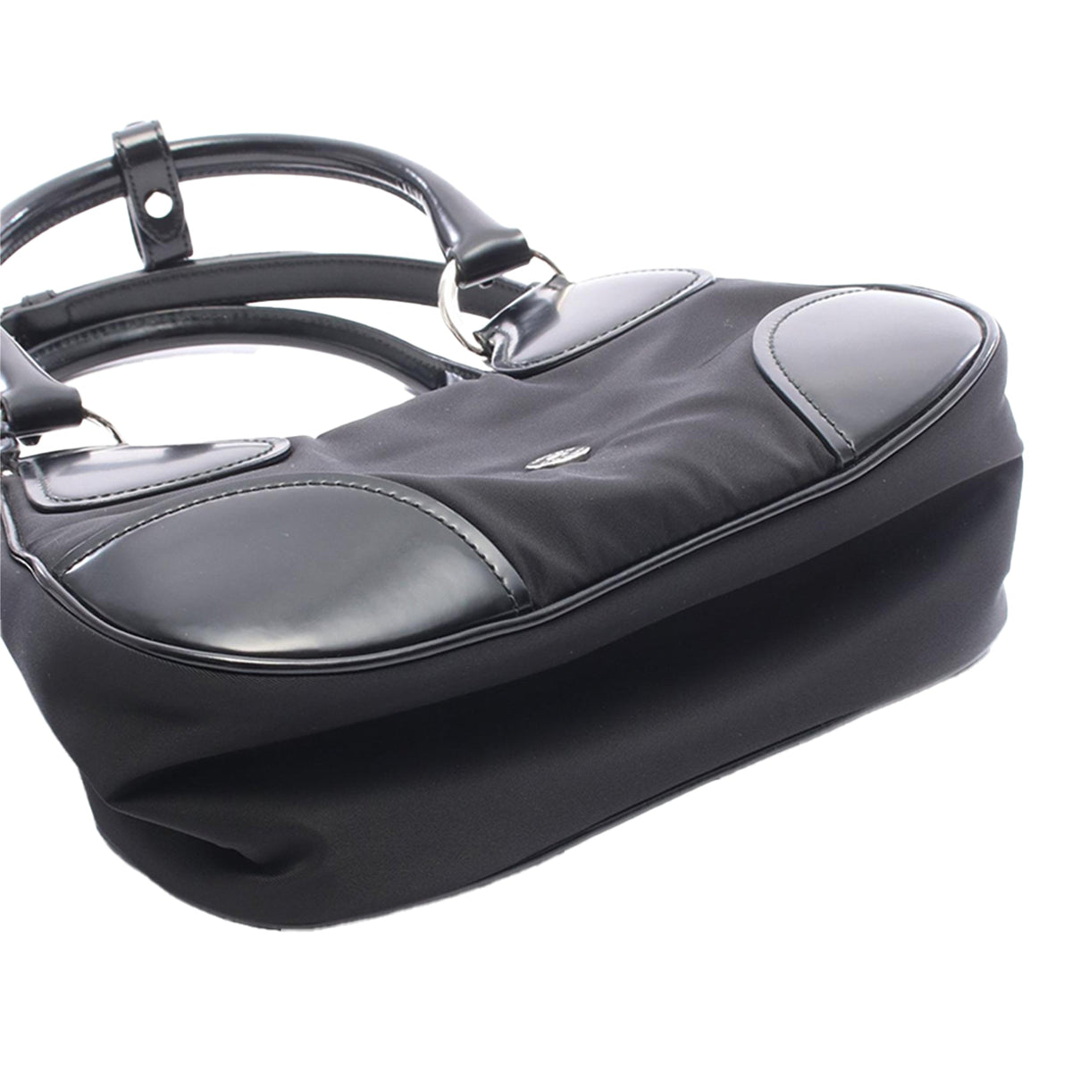 Prada Re Nylon and Shiny Calfskin Re Edition 2002 Moon Satchel