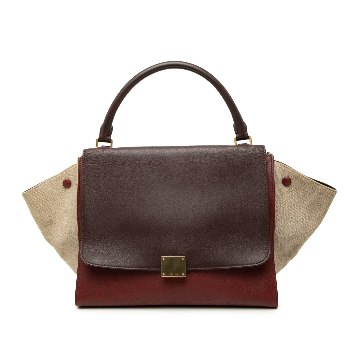 Celine Medium Tricolor Leather Trapeze Satchel