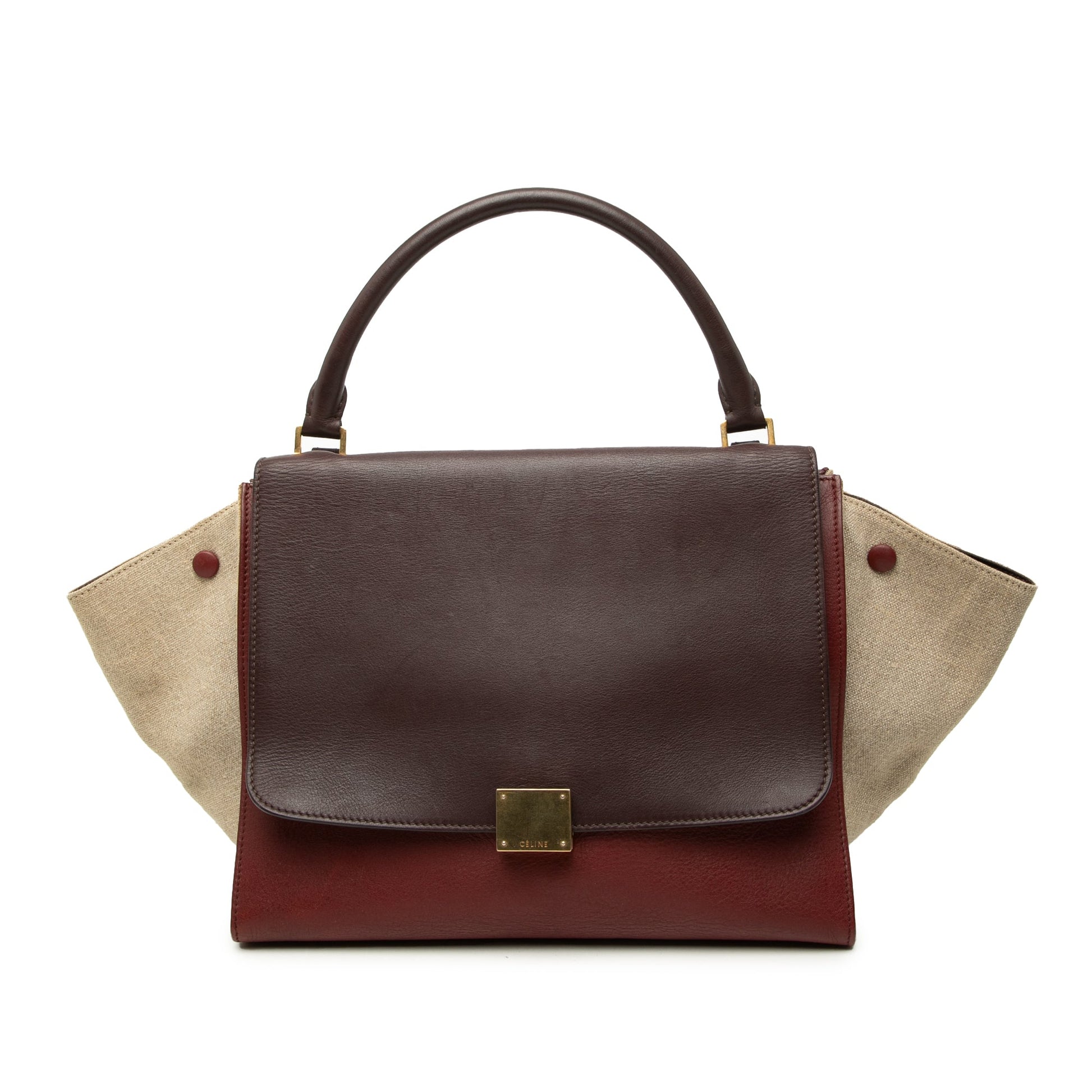Celine Medium Tricolor Leather Trapeze Satchel