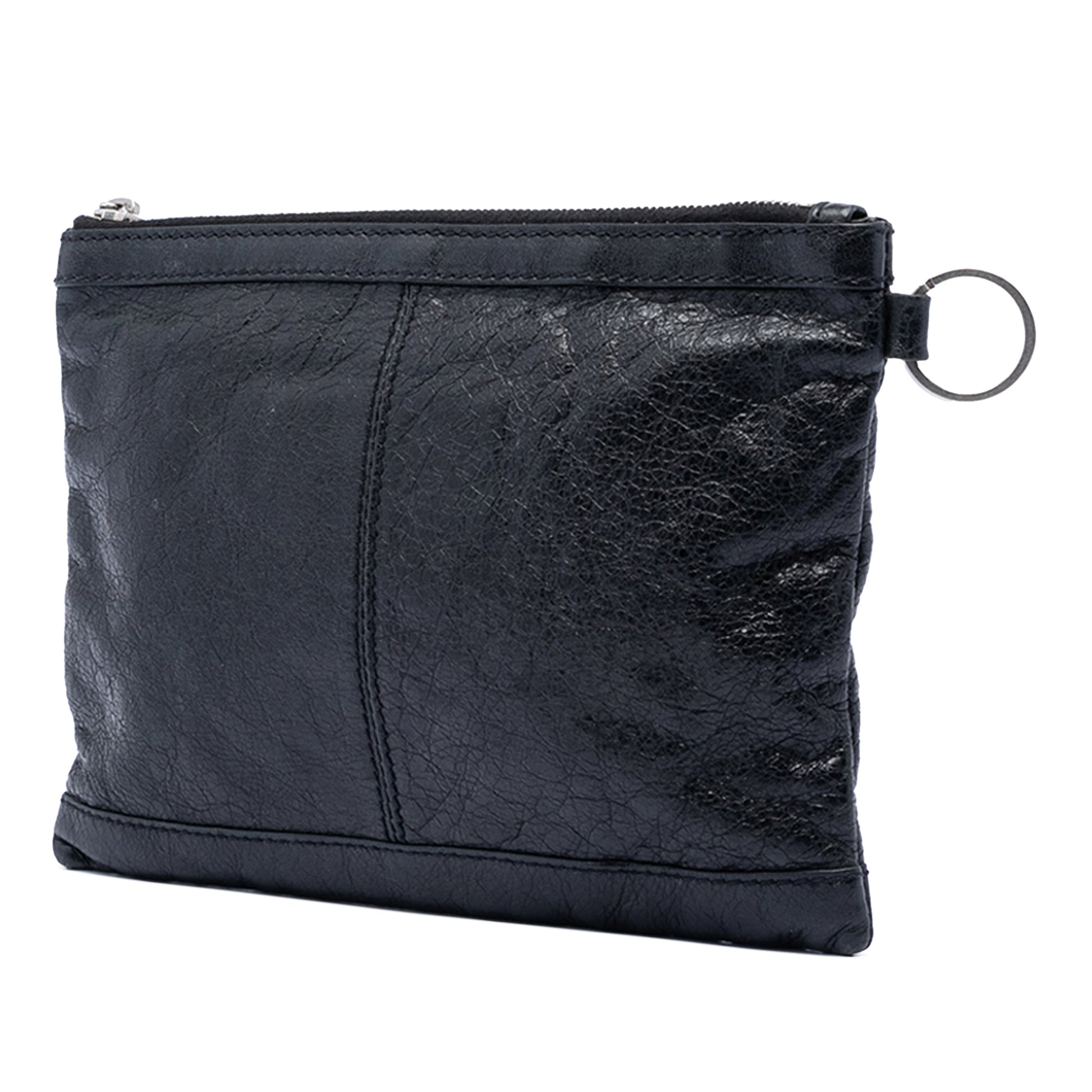 Balenciaga Lambskin Motocross Classic Clip S Clutch