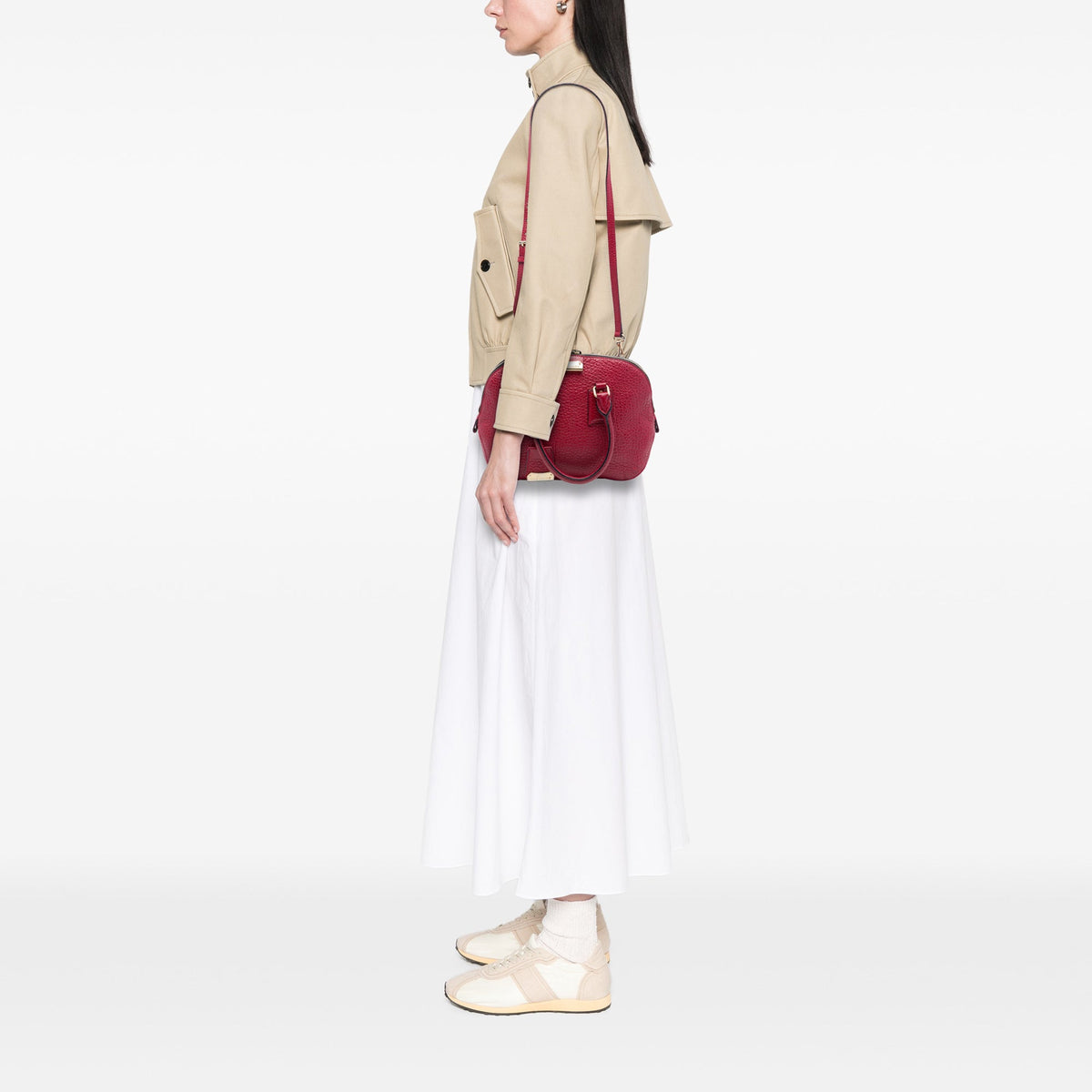 Burberry Small Grained Calfskin Heritage Orchard Bowling Bag