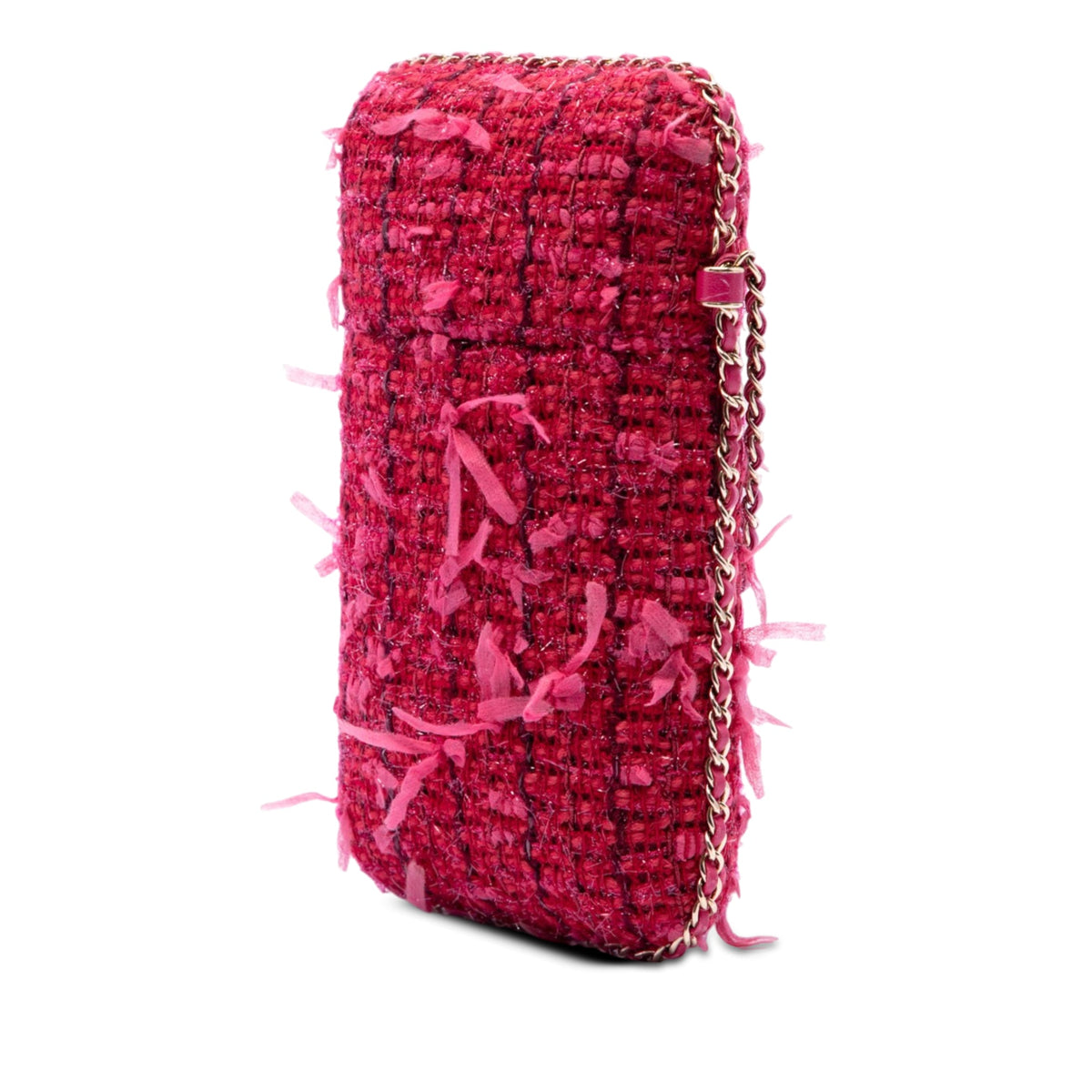 Chanel Tweed Chain Around Phone Holder
