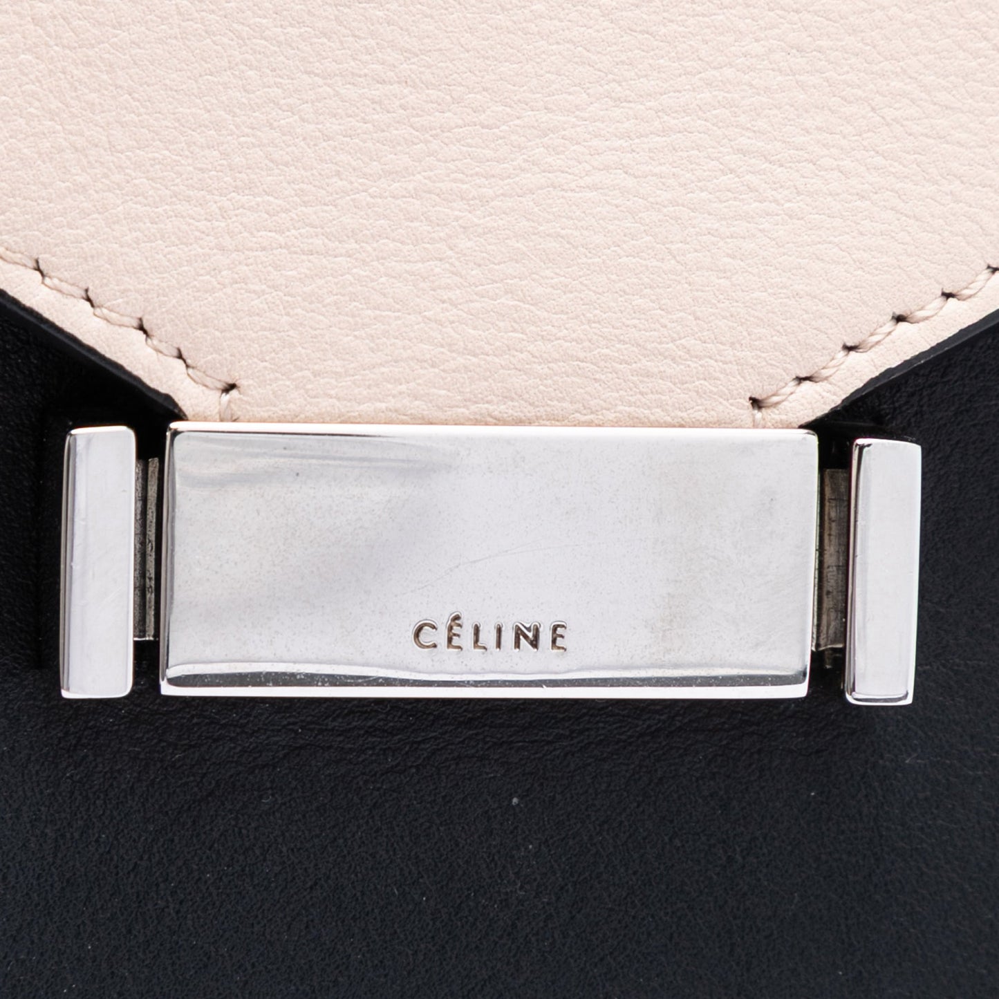 Celine Calfskin and Pony Hair Diamond Clutch