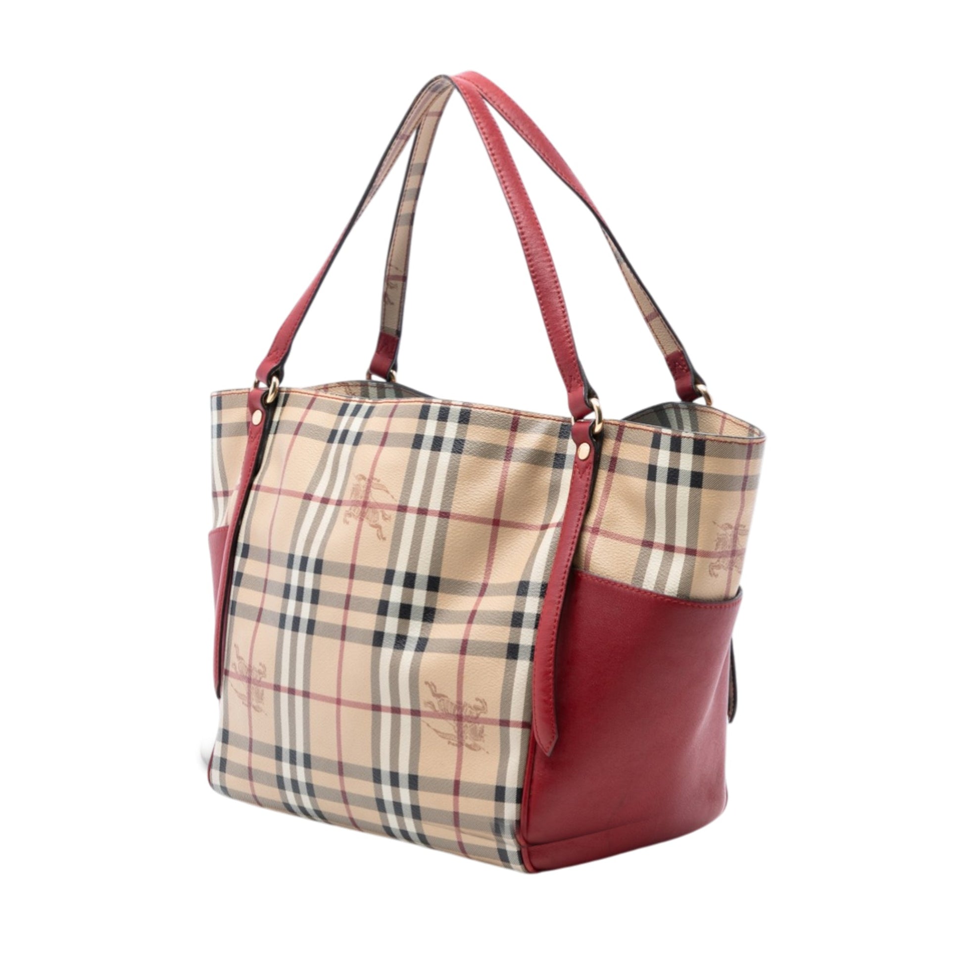 Small Leather Trimmed Haymarket Check Coated Canvas Canterbury Tote