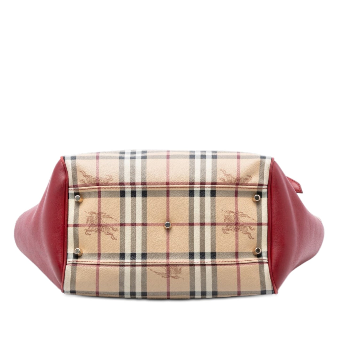Small Leather Trimmed Haymarket Check Coated Canvas Canterbury Tote