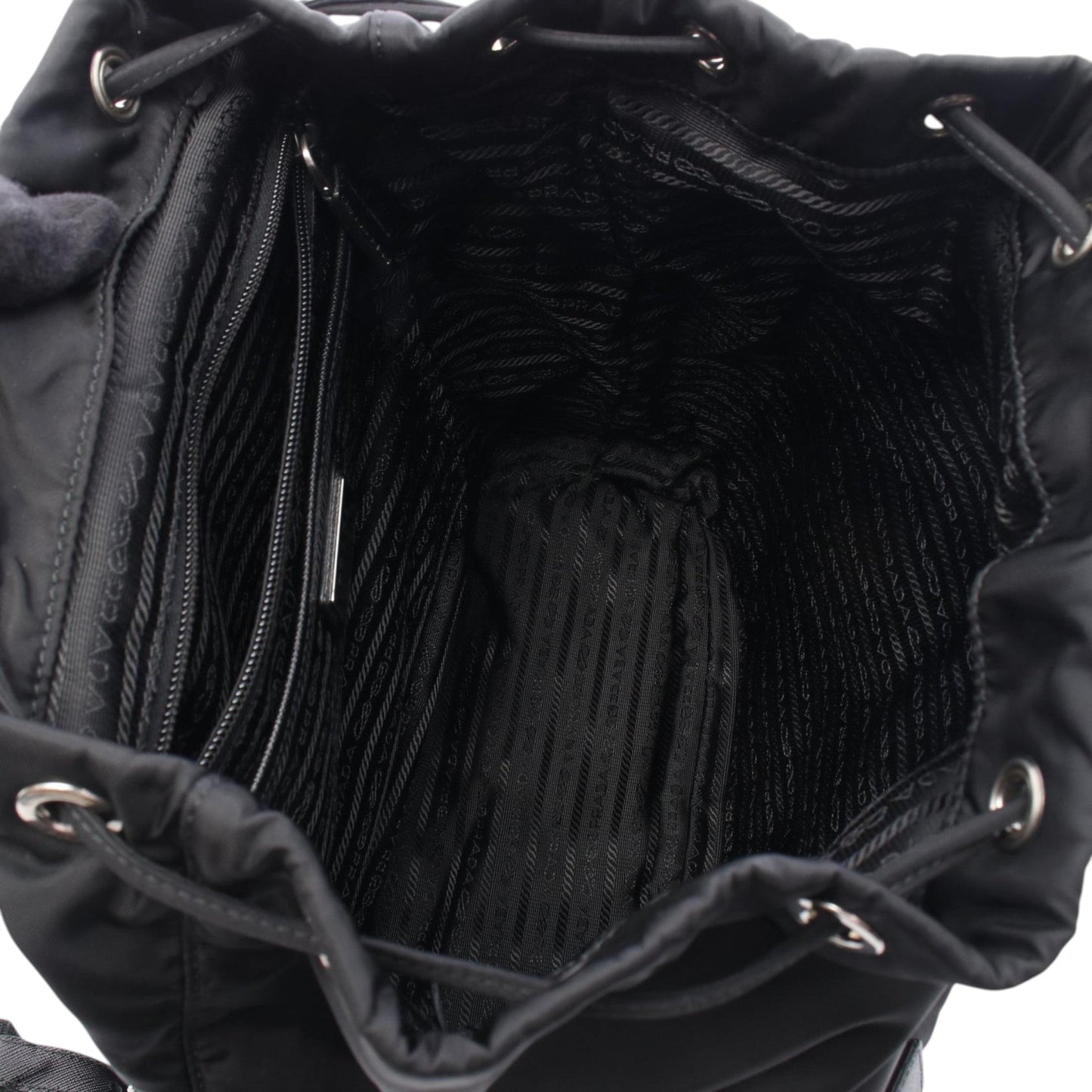 Prada Saffiano Trimmed Tessuto Backpack