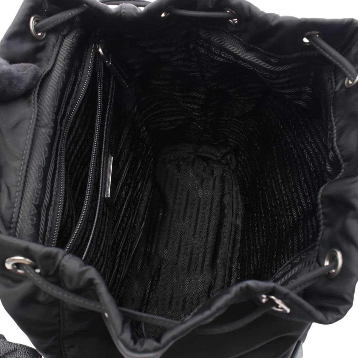 Prada Saffiano Trimmed Tessuto Backpack