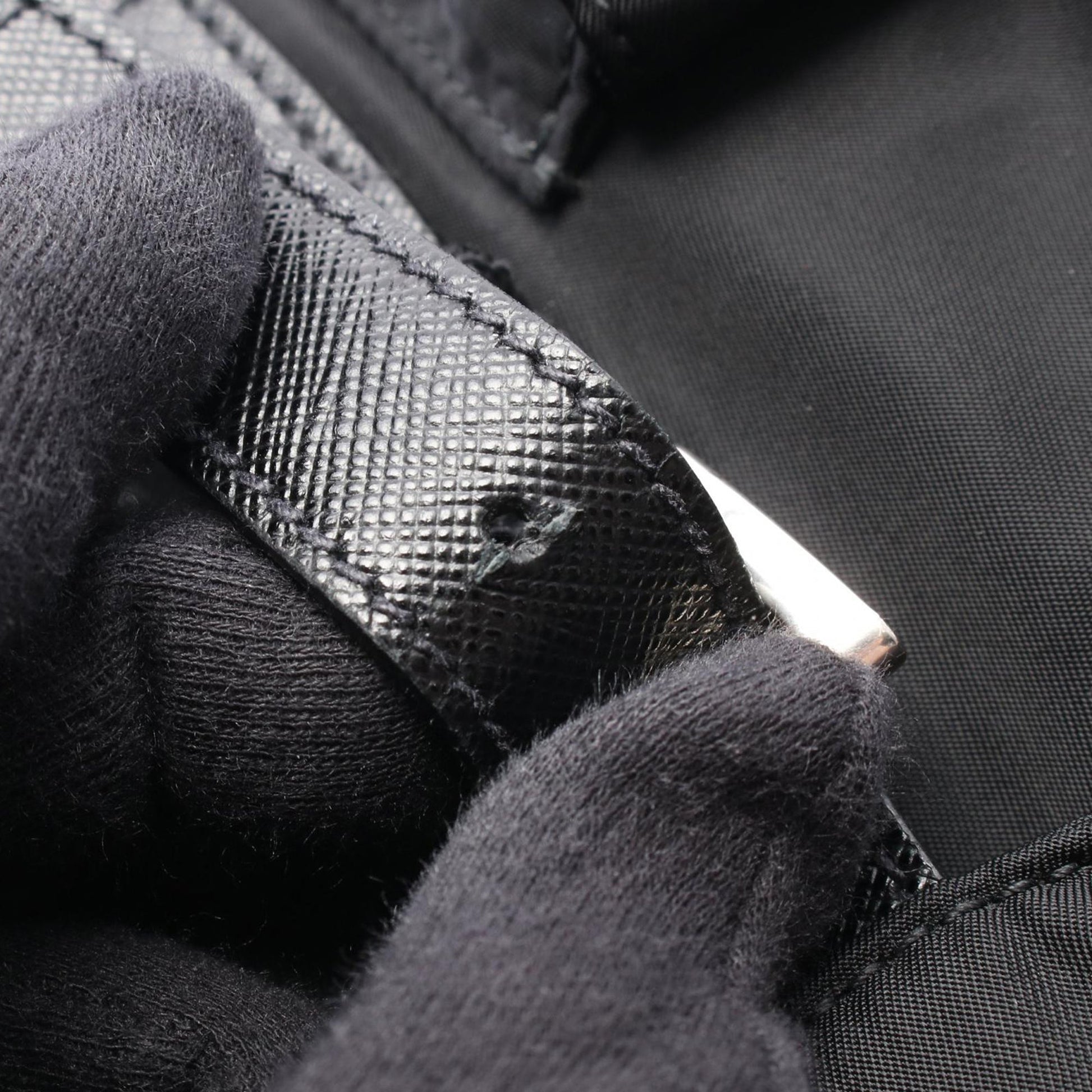 Prada Saffiano Trimmed Tessuto Backpack