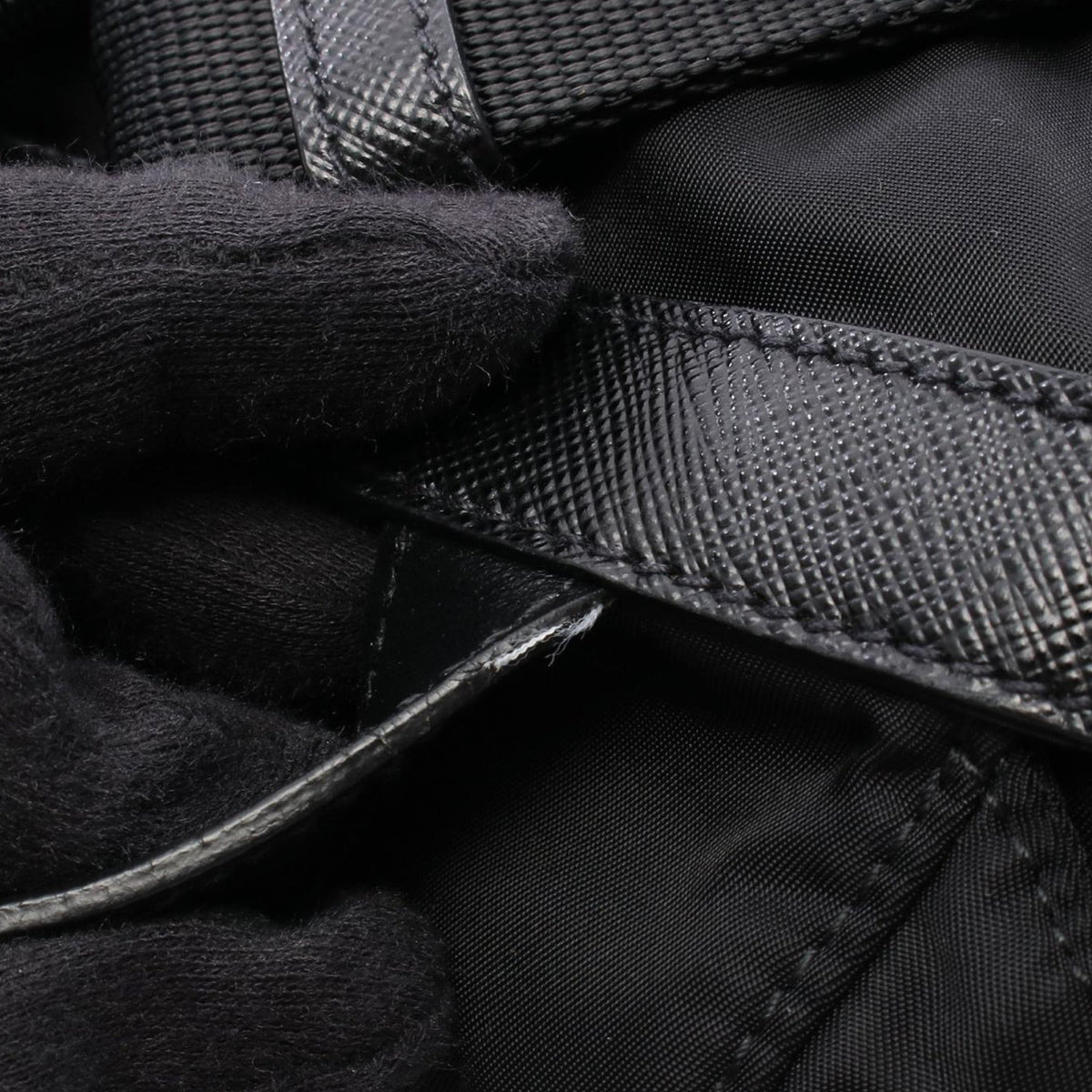 Prada Saffiano Trimmed Tessuto Backpack