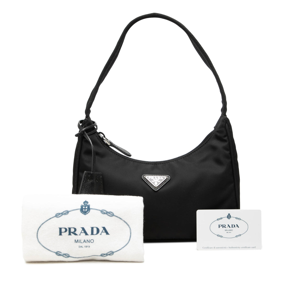 Prada Mini Tessuto Re Edition 2000 Shoulder Bag — Black
