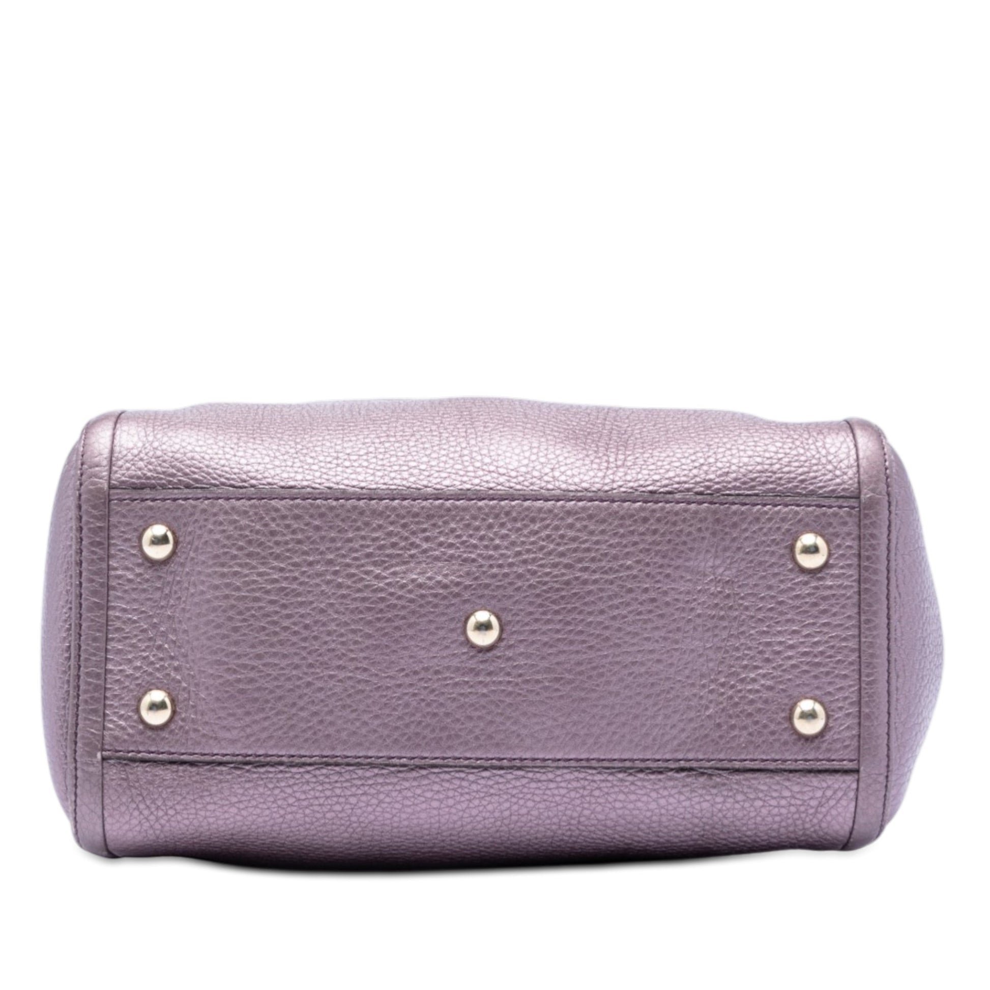 Small Metallic Leather Soho Satchel