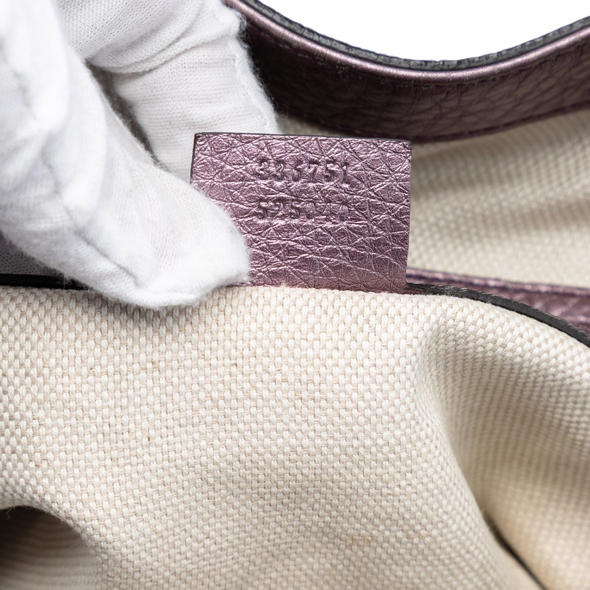 Small Metallic Leather Soho Satchel