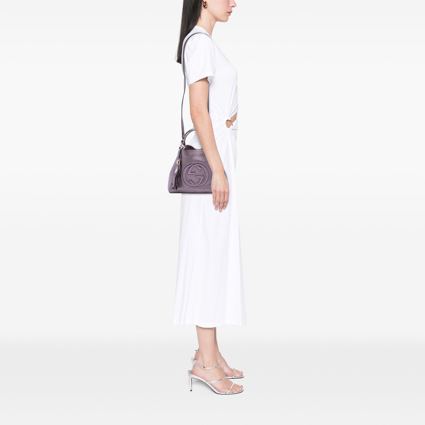 Small Metallic Leather Soho Satchel