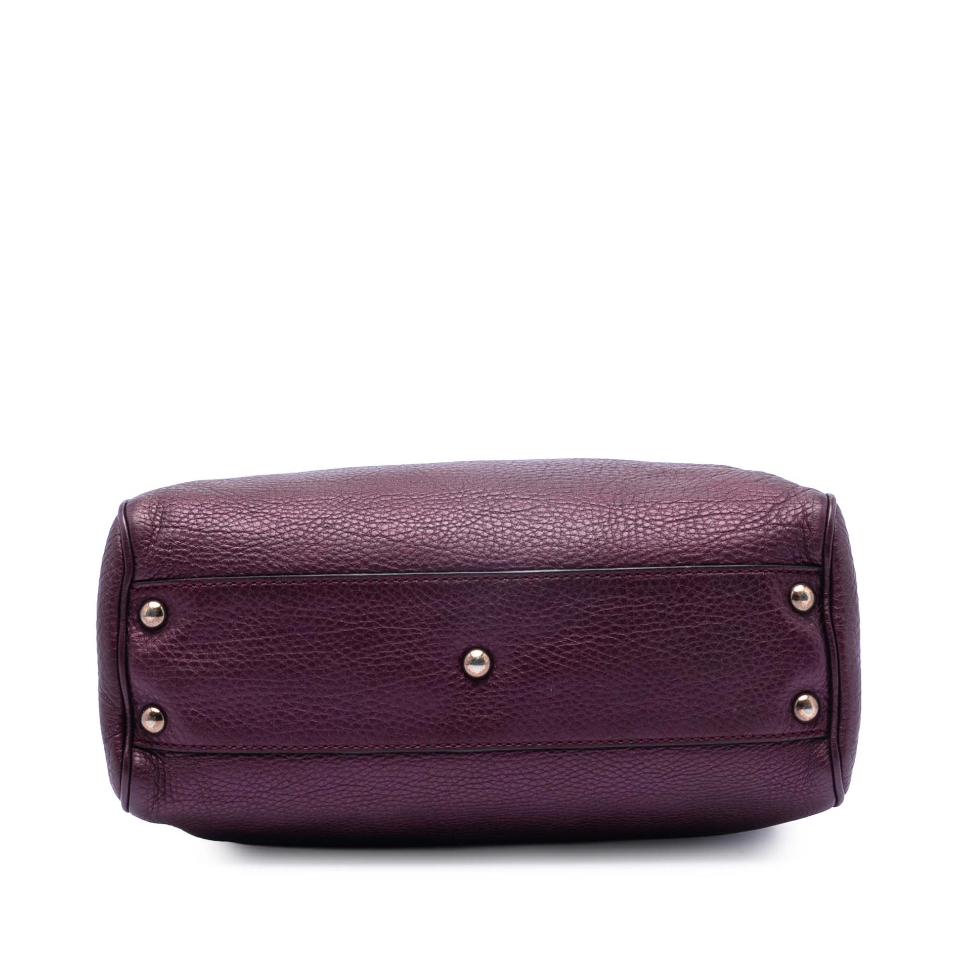 Gucci Small Metallic Calfskin Bamboo Shopper Satchel