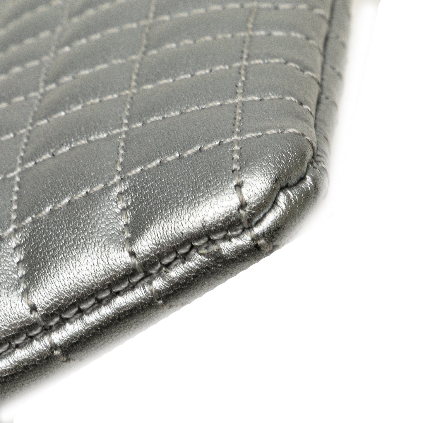 Celine Quilted Metallic Calfskin C Charm Pouch